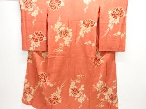 アンティーク　紋錦紗菊梅模様着物